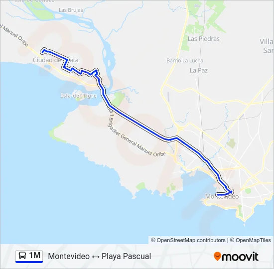 1M Ómnibus Line Map