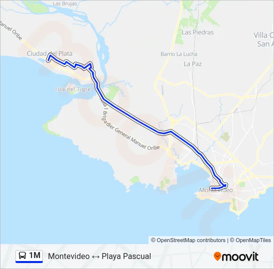 1M Ómnibus Line Map