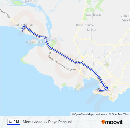 1M Ómnibus Line Map