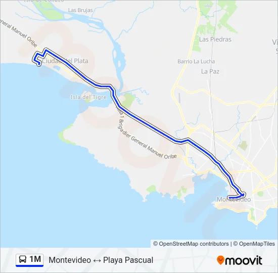 1M Ómnibus Line Map
