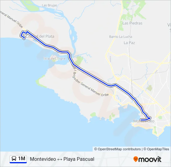 1M Ómnibus Line Map
