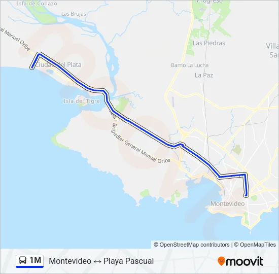 1M Ómnibus Line Map