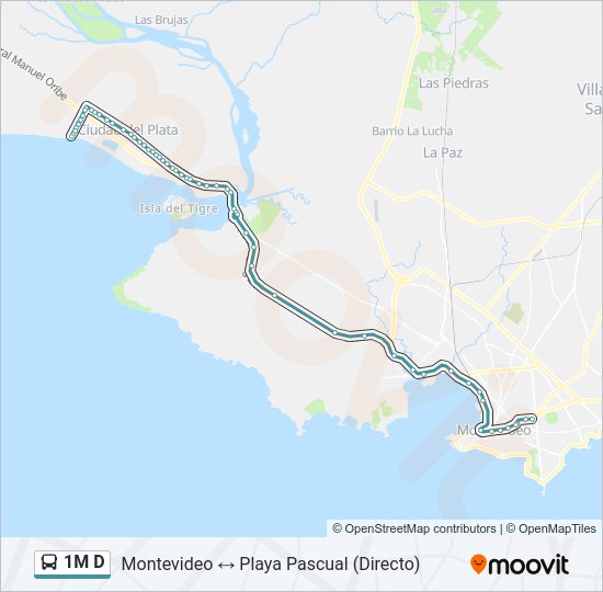 1M D Ómnibus Line Map