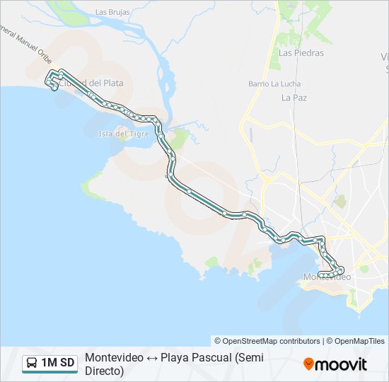 1M SD Ómnibus Line Map