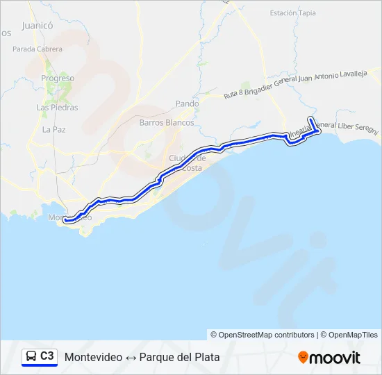 C3 Ómnibus Line Map