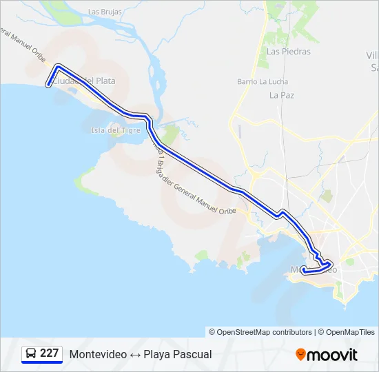 227 Ómnibus Line Map