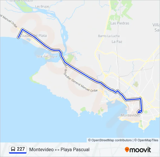 227 Ómnibus Line Map