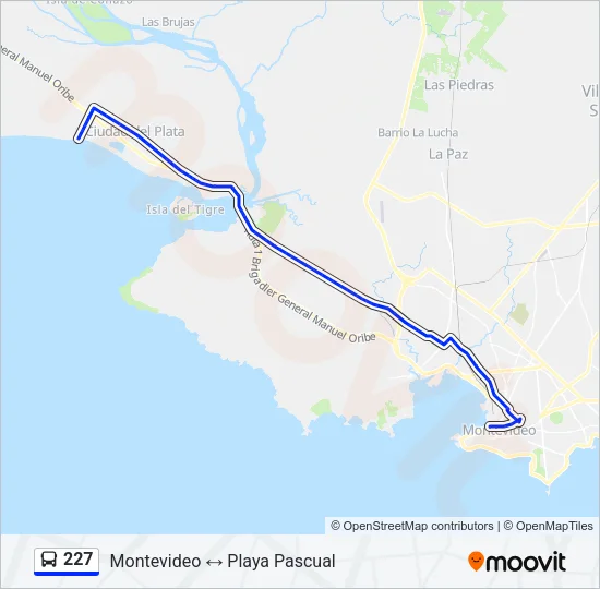227 Ómnibus Line Map