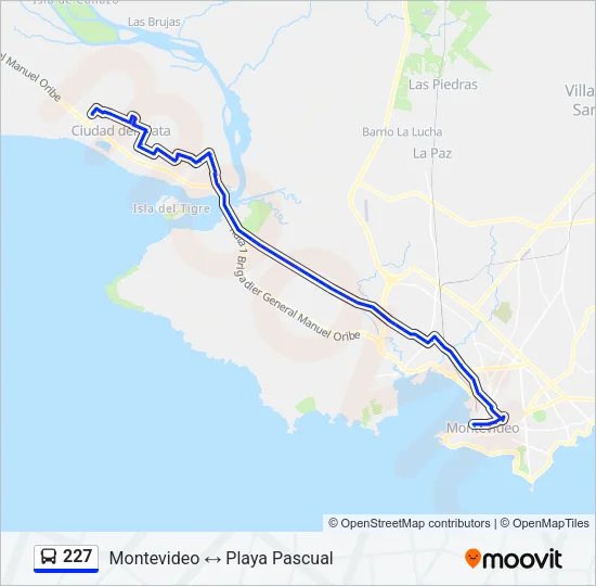 227 Ómnibus Line Map
