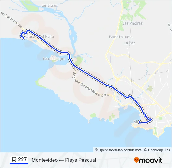 227 Ómnibus Line Map