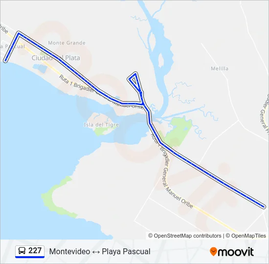 227 Ómnibus Line Map