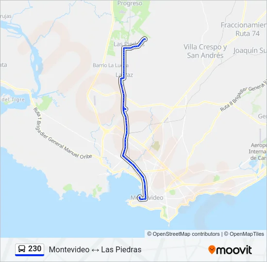 230 Ómnibus Line Map