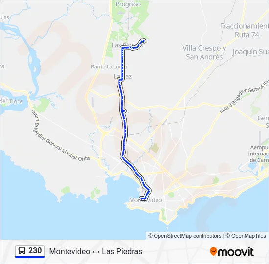 230 Bus Line Map