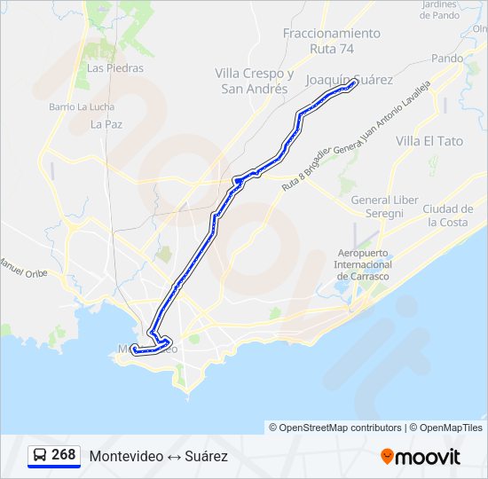 268 Ómnibus Line Map