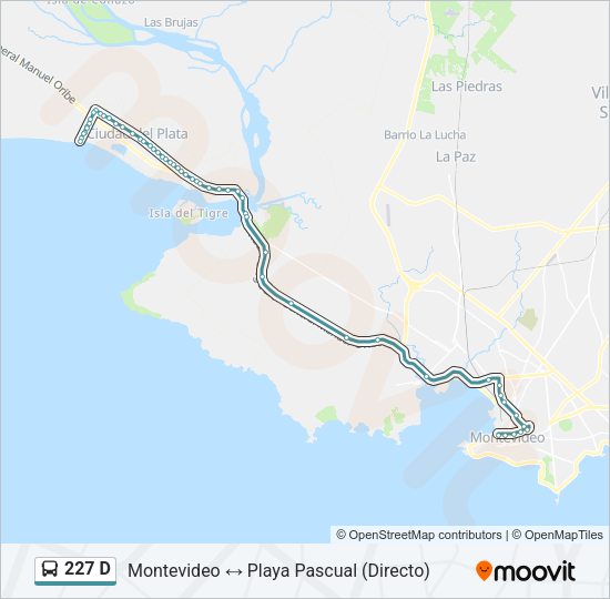 227 D Ómnibus Line Map
