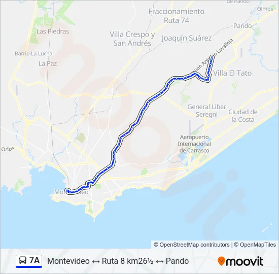 7A Ómnibus Line Map