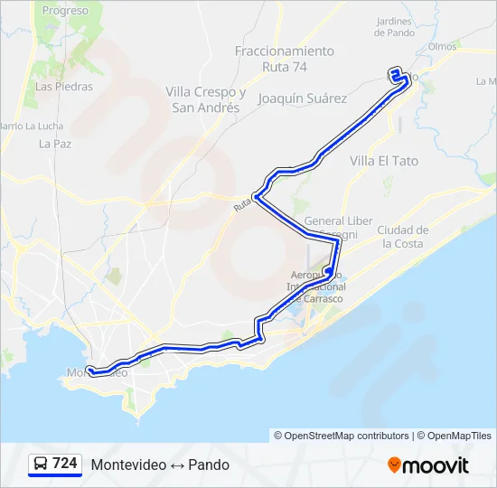 724 Ómnibus Line Map
