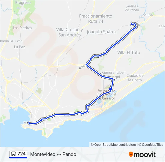724 Ómnibus Line Map
