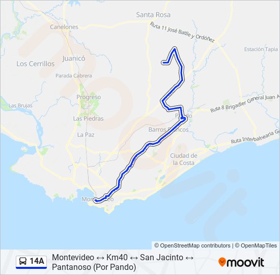 Mapa de 14A de Ómnibus