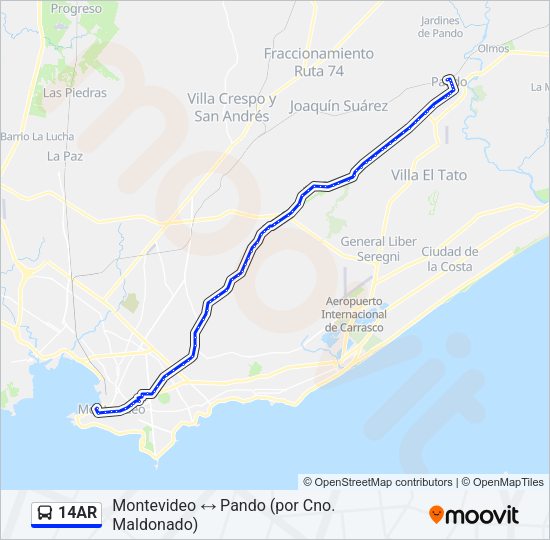 Mapa de 14AR de Ómnibus