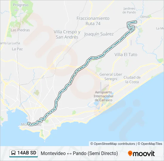 14AB SD Ómnibus Line Map
