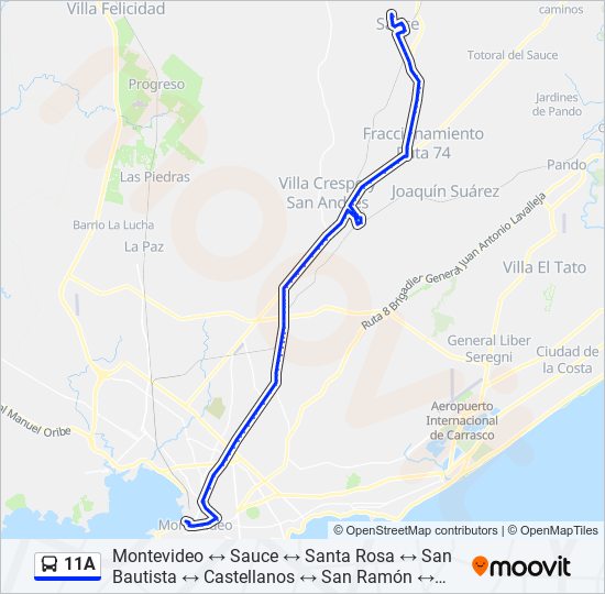 Mapa de 11A de Ómnibus