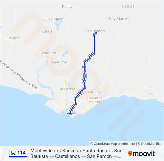 Mapa de 11A de Ómnibus