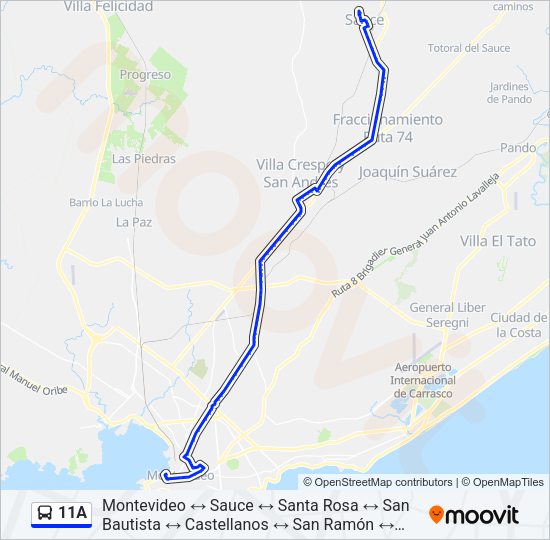 Mapa de 11A de Ómnibus