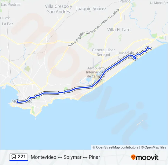 221 Ómnibus Line Map