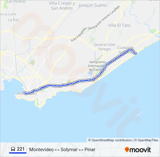 221 Ómnibus Line Map