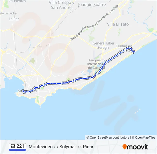 221 Ómnibus Line Map