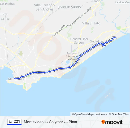 221 Ómnibus Line Map