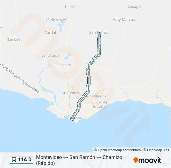 Mapa de 11A D de Ómnibus