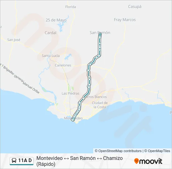 11A D Bus Line Map