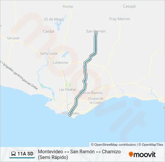11A SD Ómnibus Line Map