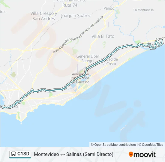 C1SD Ómnibus Line Map