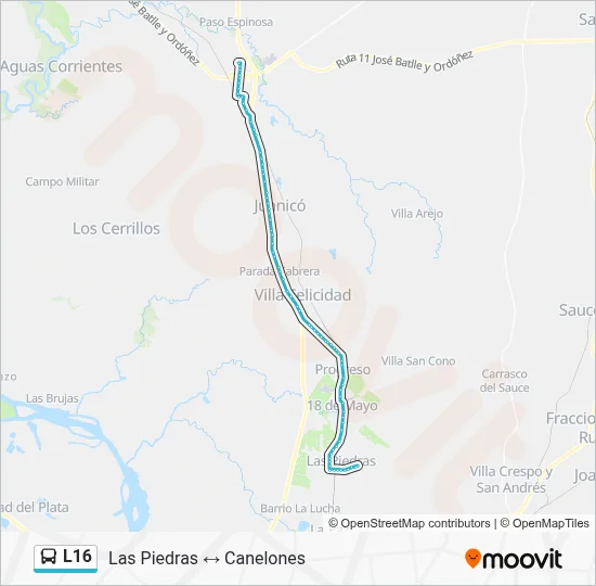 Ruta L16: horarios, paradas y mapas - Las Piedras (Shopping ...