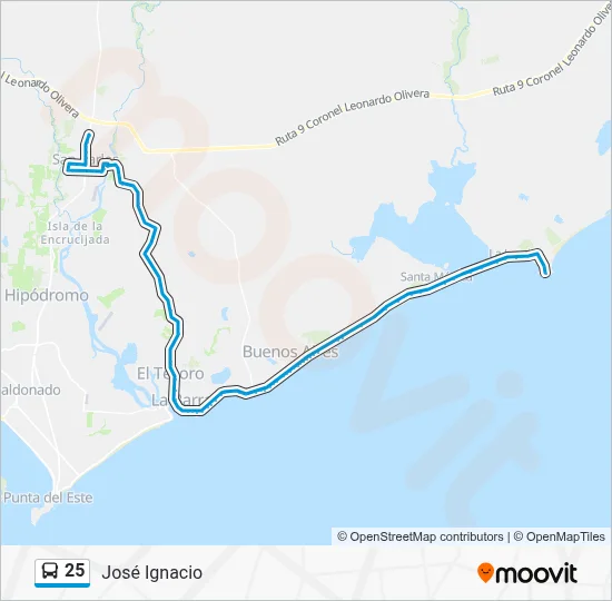 25 Bus Line Map