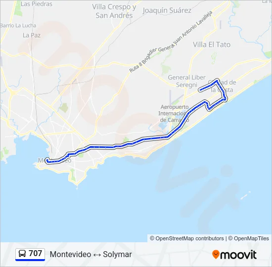 707 Ómnibus Line Map