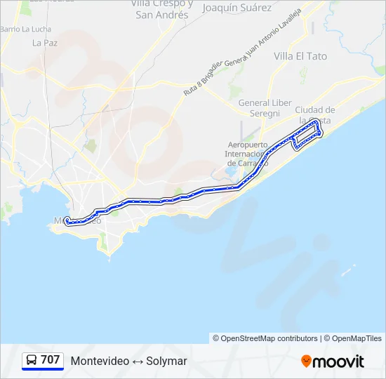 707 Ómnibus Line Map
