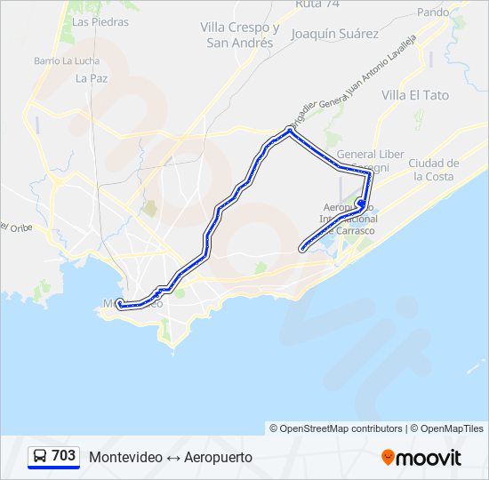 703 ómnibus Line Map