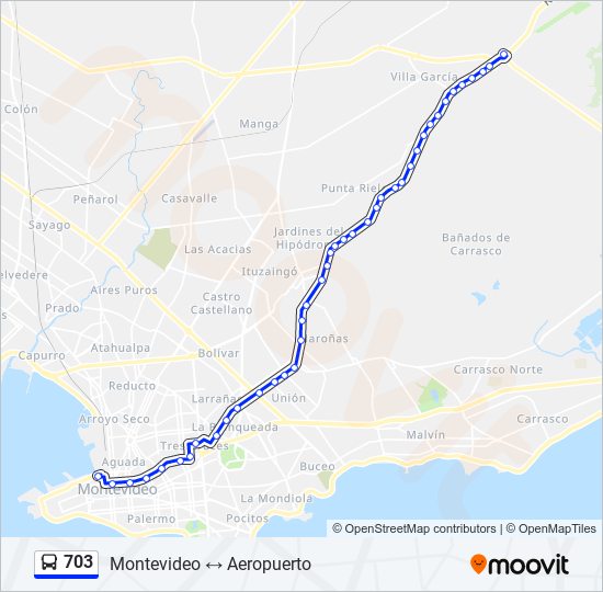 703 ómnibus Line Map