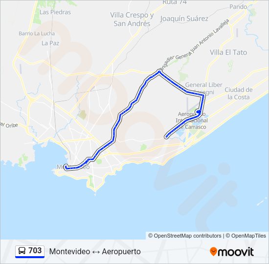 703 Ómnibus Line Map