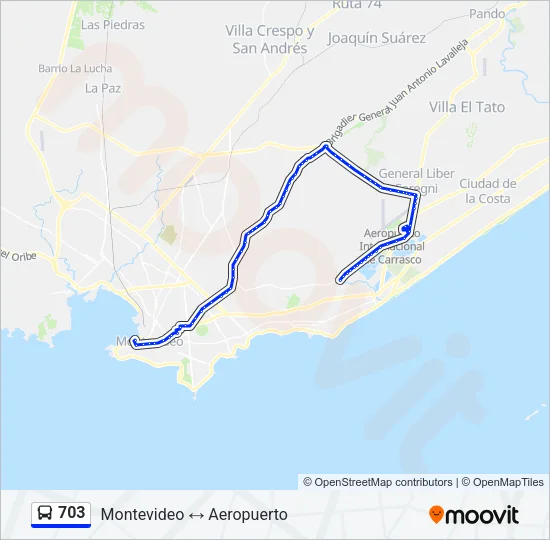 703 Ómnibus Line Map