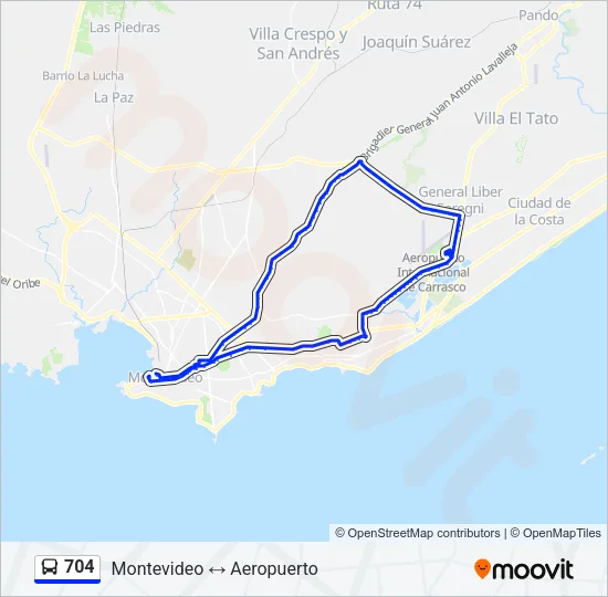 704 Ómnibus Line Map