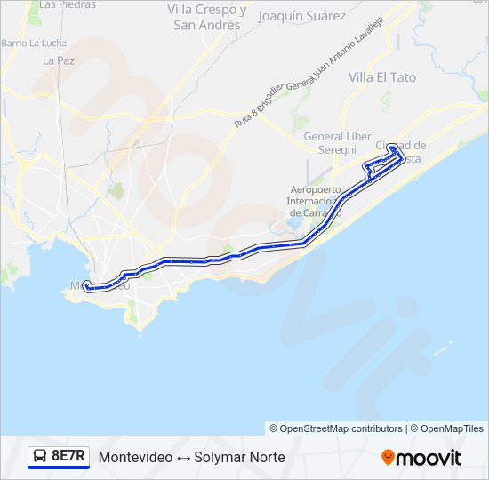 8E7R Ómnibus Line Map