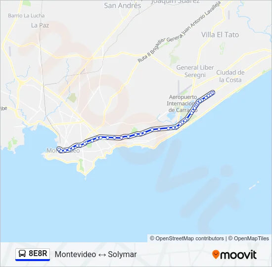 8E8R Ómnibus Line Map