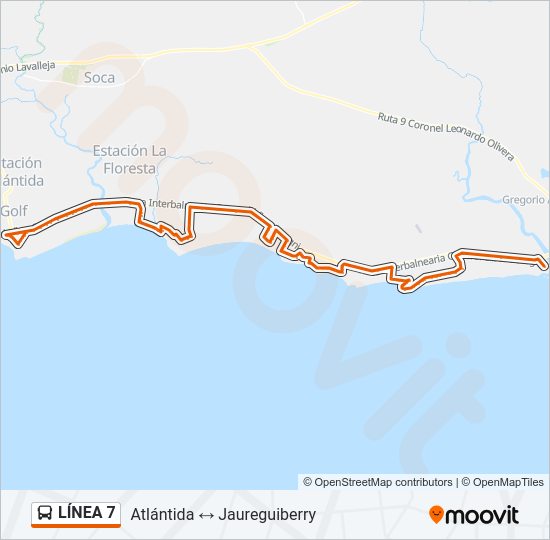 LÍNEA 7 Ómnibus Line Map