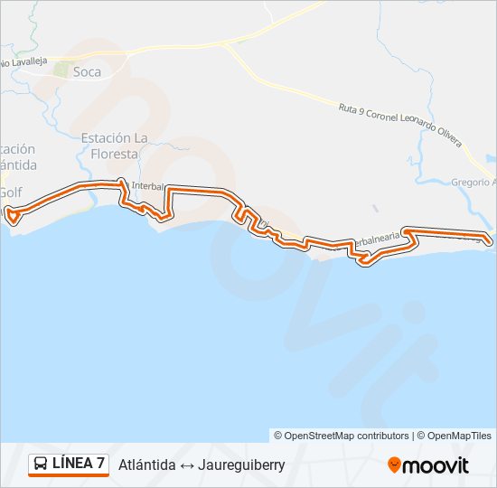 LÍNEA 7 Ómnibus Line Map