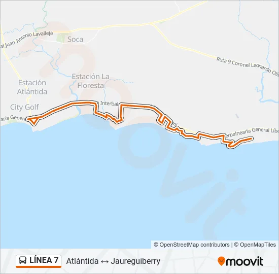 LÍNEA 7 Ómnibus Line Map
